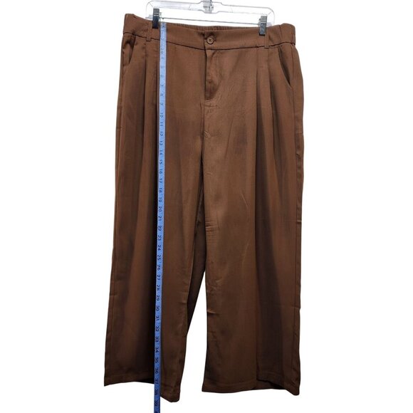Wide-Leg Brown Womens Dress Pants Size 2XL - Picture 8 of 9